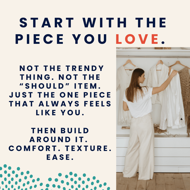Woman picking out a top