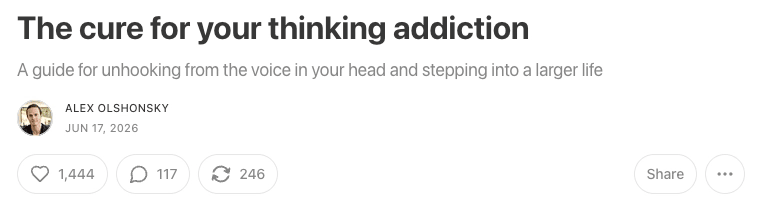 The cure for your thinking addiction