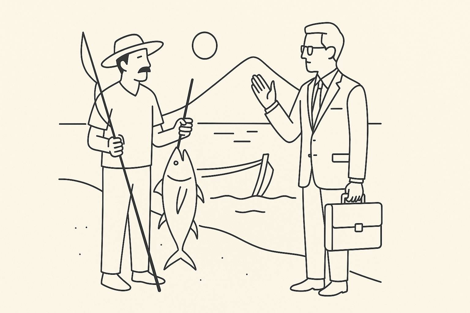 fisherman and banker