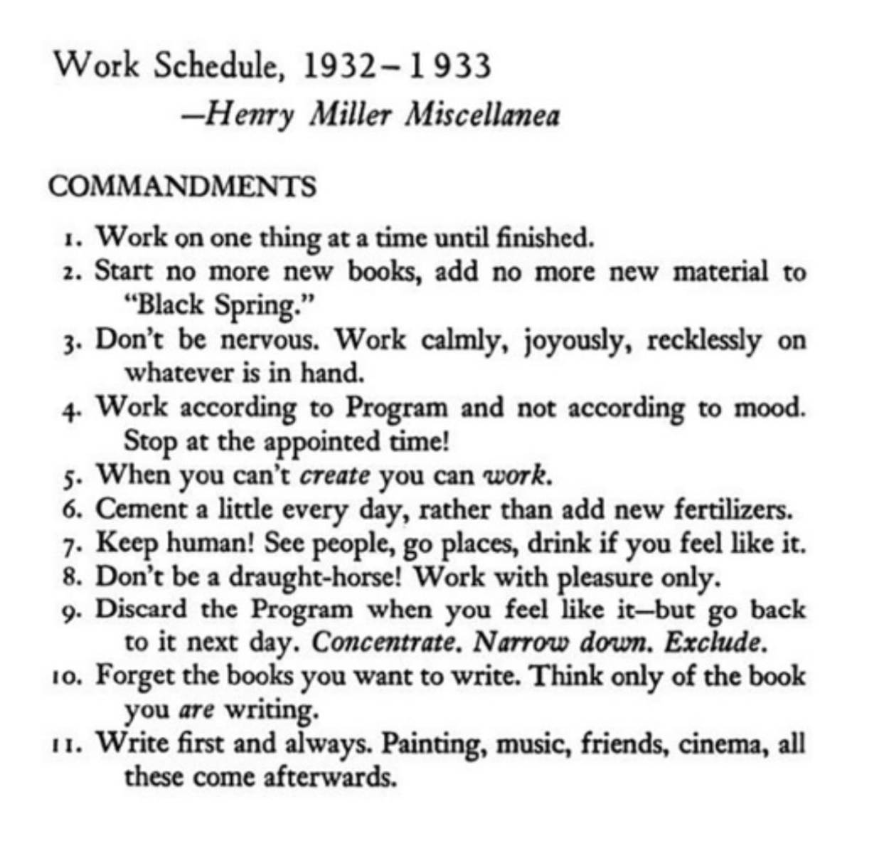 Henry Miller Miscellanea