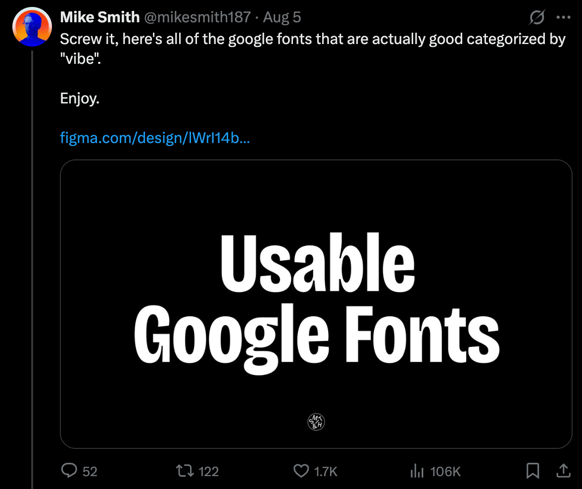 Mike Smite - Usable Google Fonts