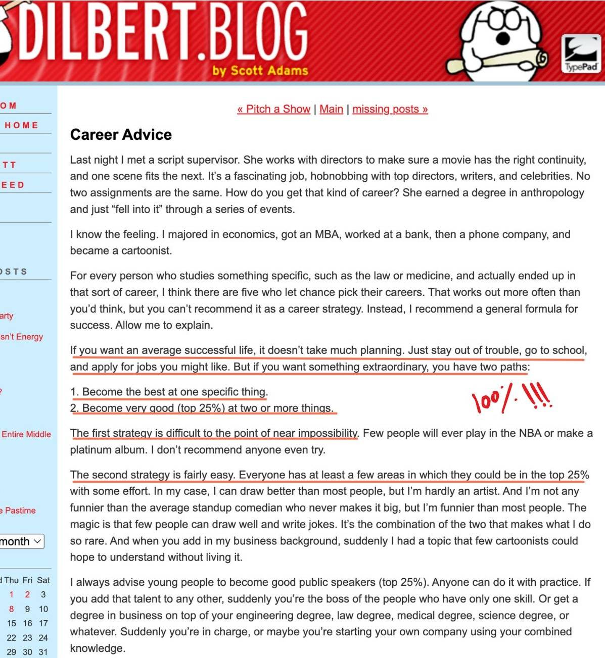 Interesting Success Advice From Scott Adams
