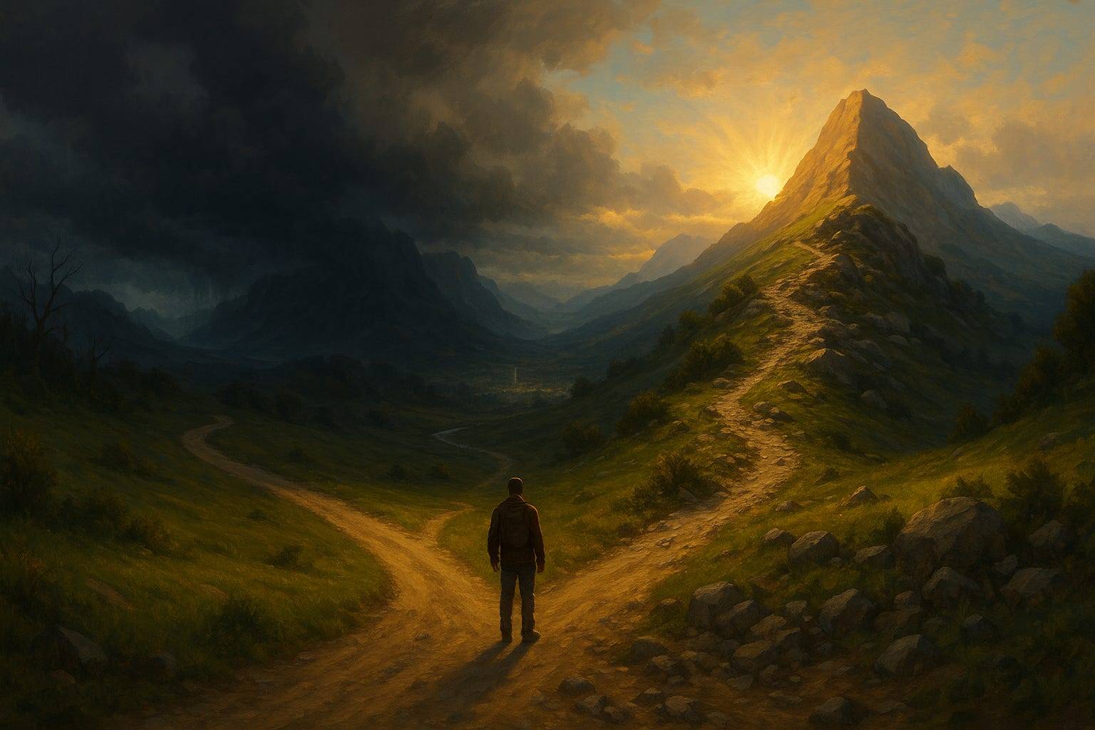 man with path