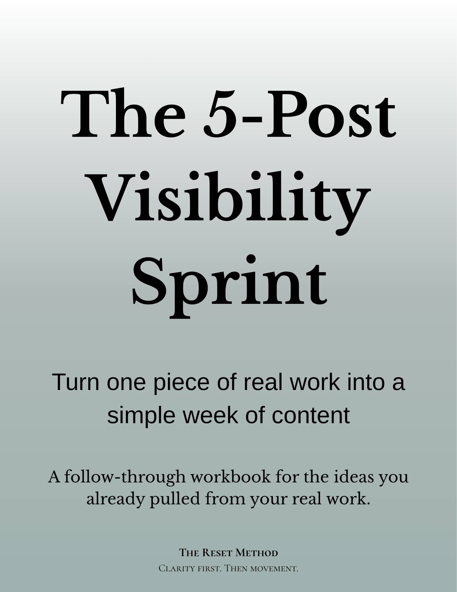 5-Post Visibility Sprint