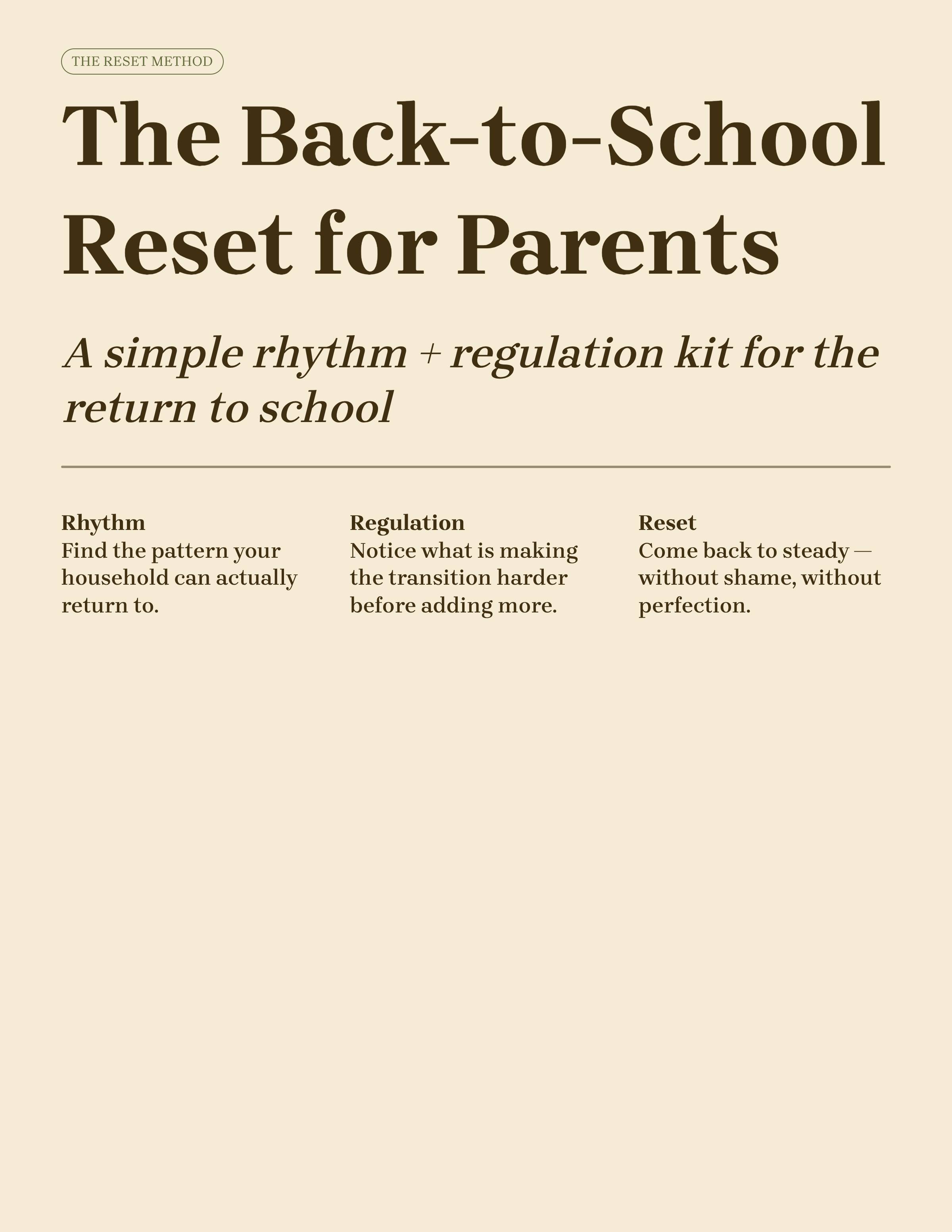 Back-to-School Reset for Parents