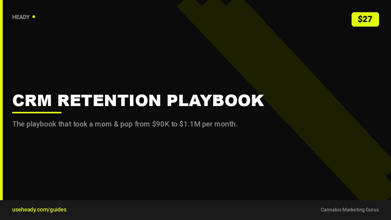 Cannabis CRM Retention Playbook: From $90K to $1.1M/mo