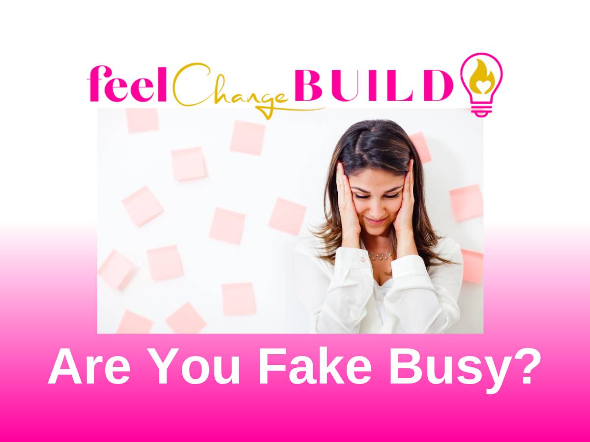 Woman holding head with sticky notes