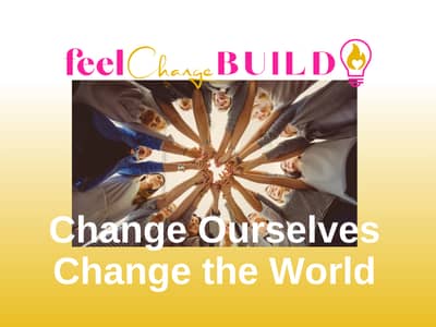 Women putting hands in a circle