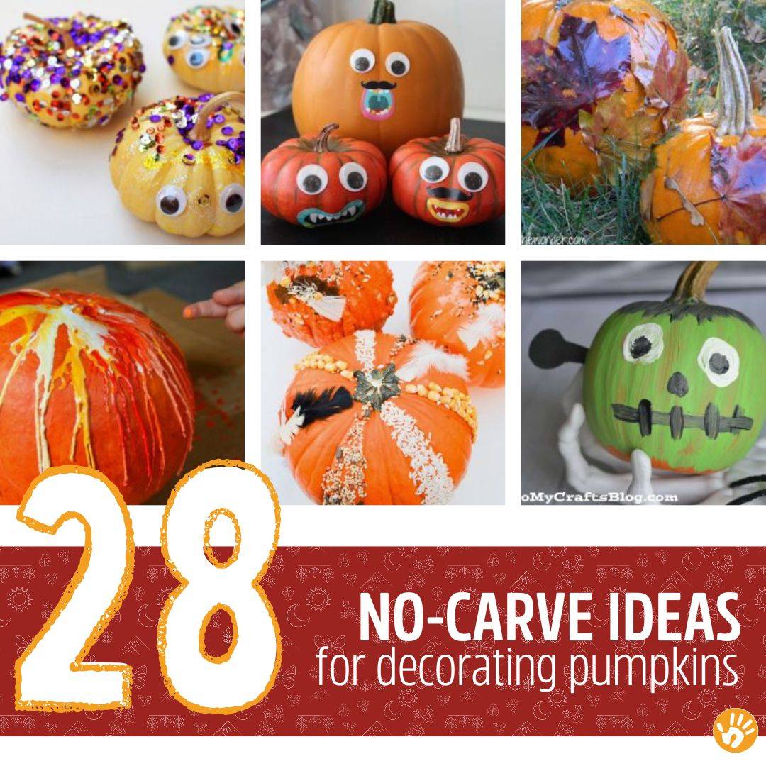 Carving is fun… but messy and short-lived. These 28 creative no-carve pumpkin decorating ideas are kid-friendly, last longer, and just as festive!