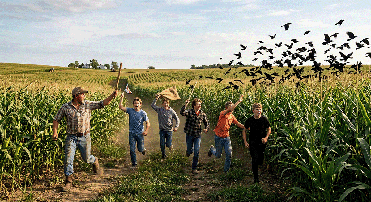 Chase away discouraging thoughts like a farmer chases crows