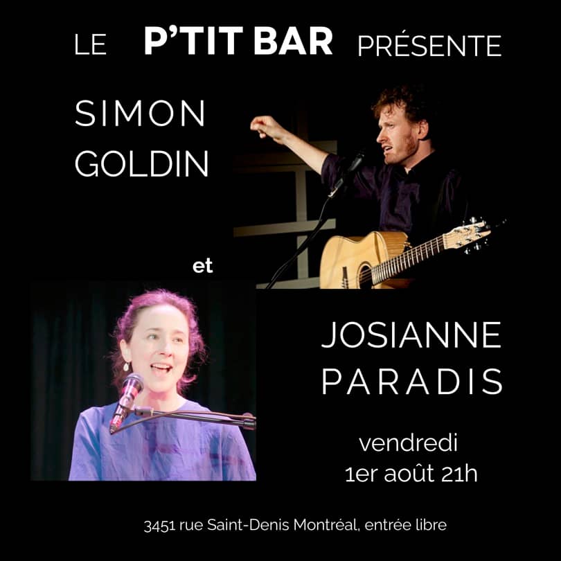 Simon Goldin et Josianne Paradis au P'tit Bar