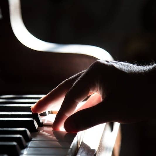 person playing piano