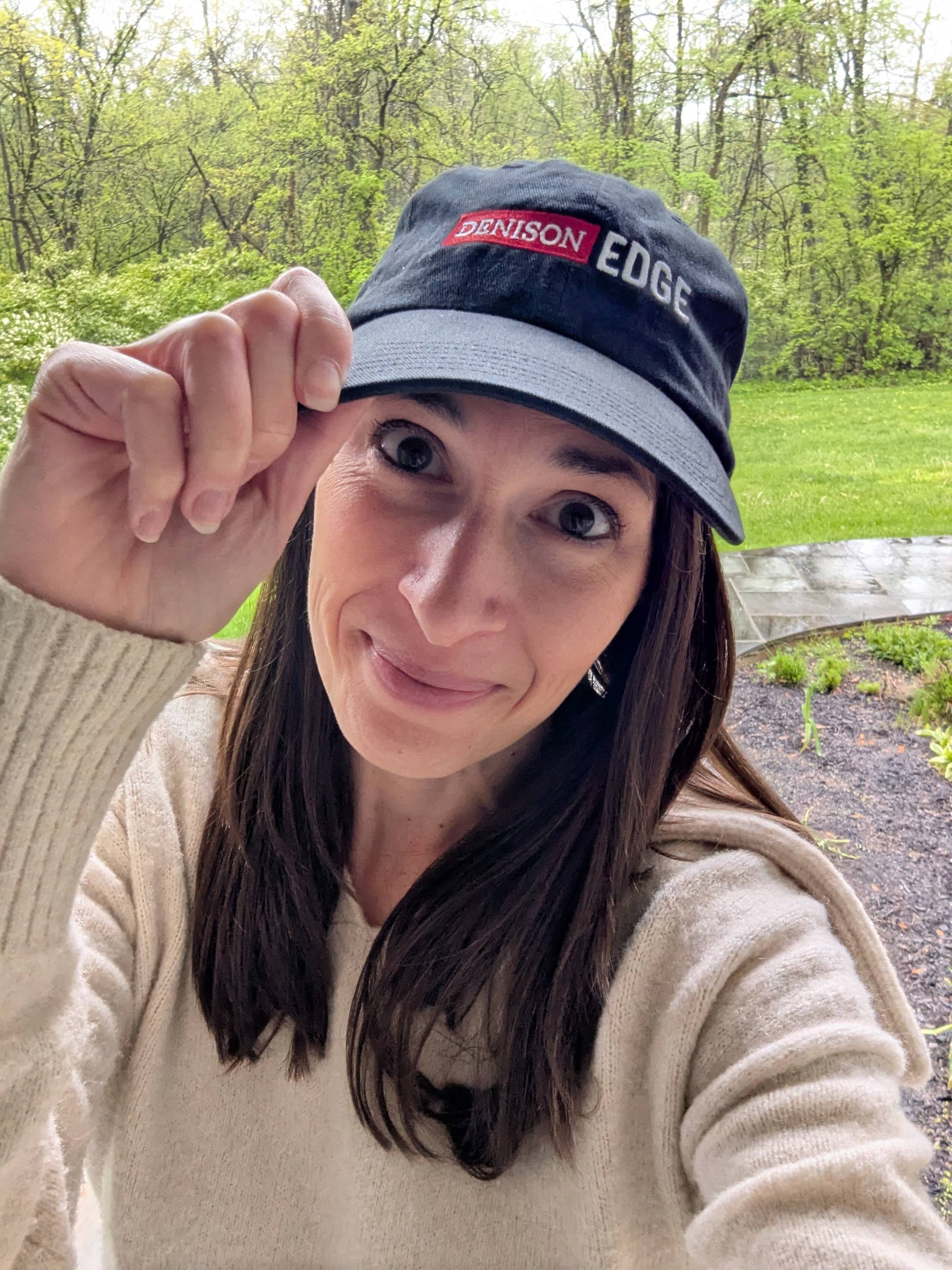 Allison wearing Denison Edge hat