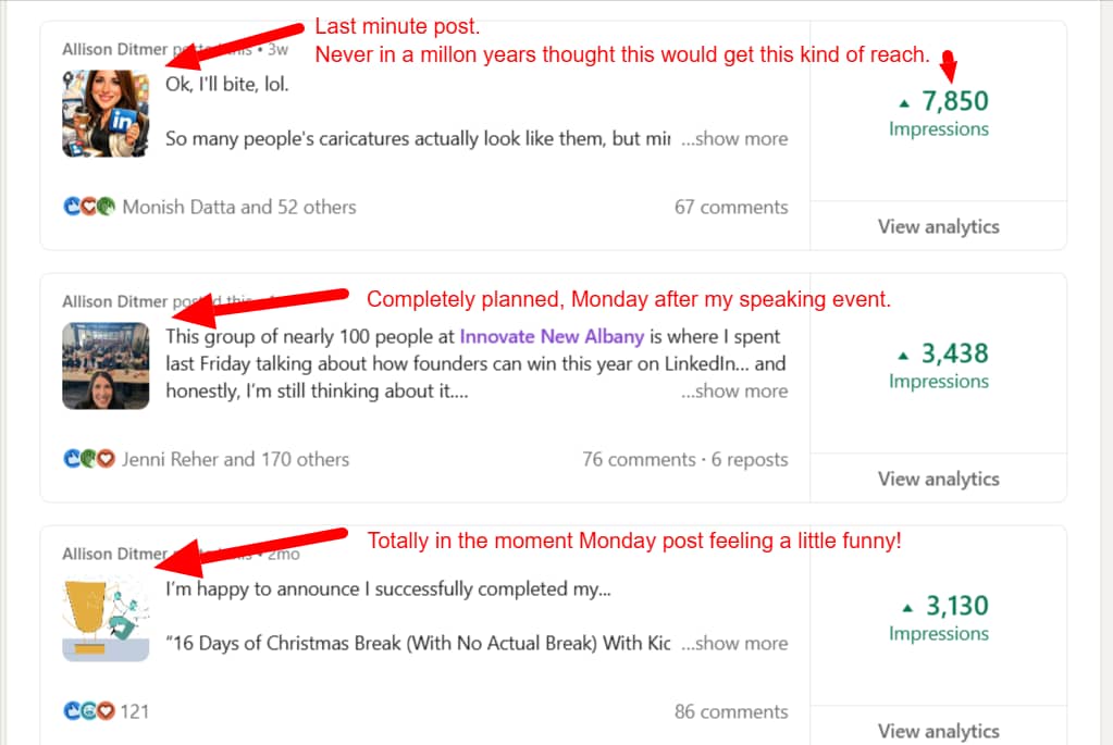 The power of the unplanned post on LinkedIn
