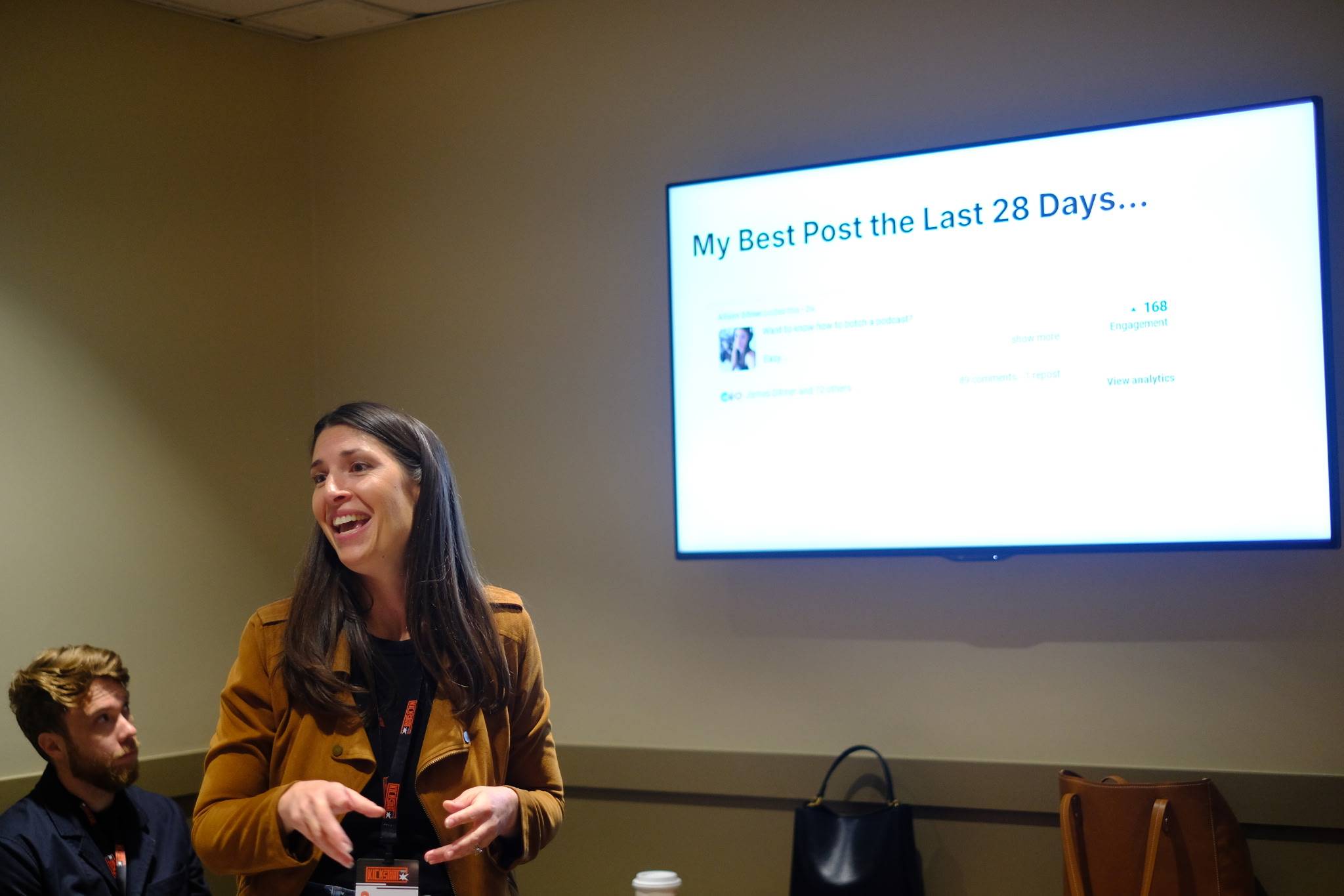 Allison speaking about how to build your brand and business on LinkedIn