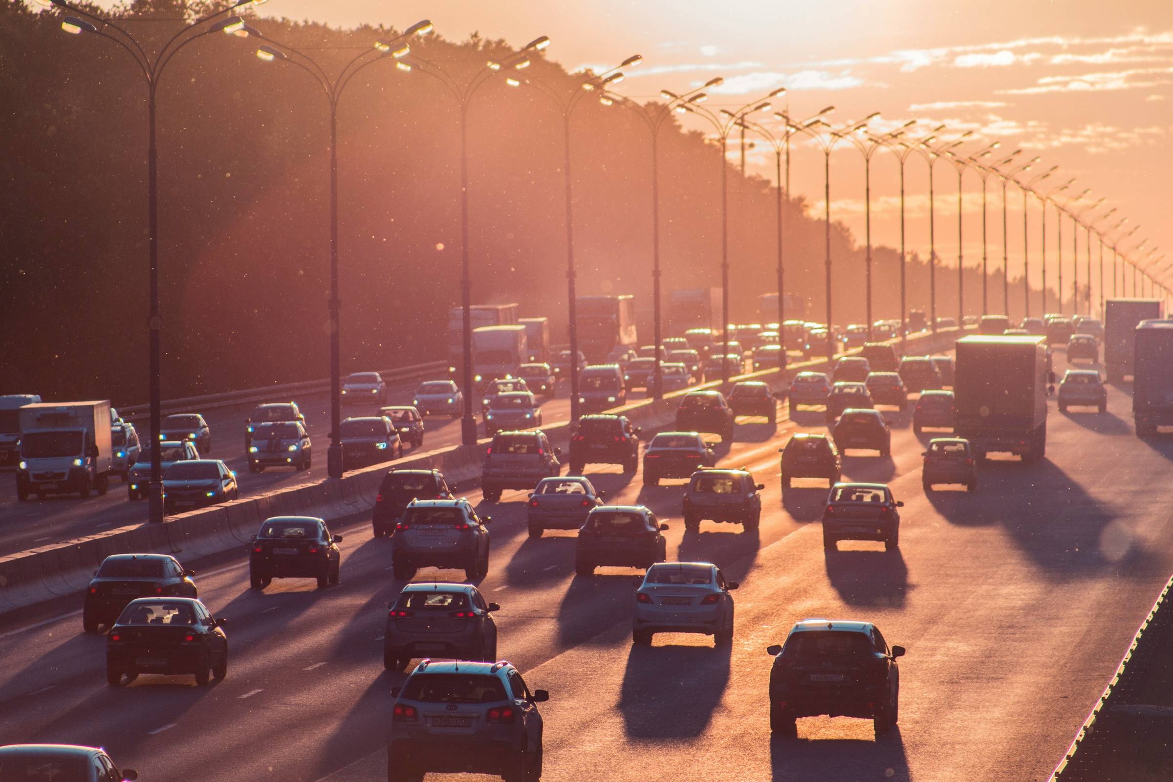 Traffic on a freeway in Russia