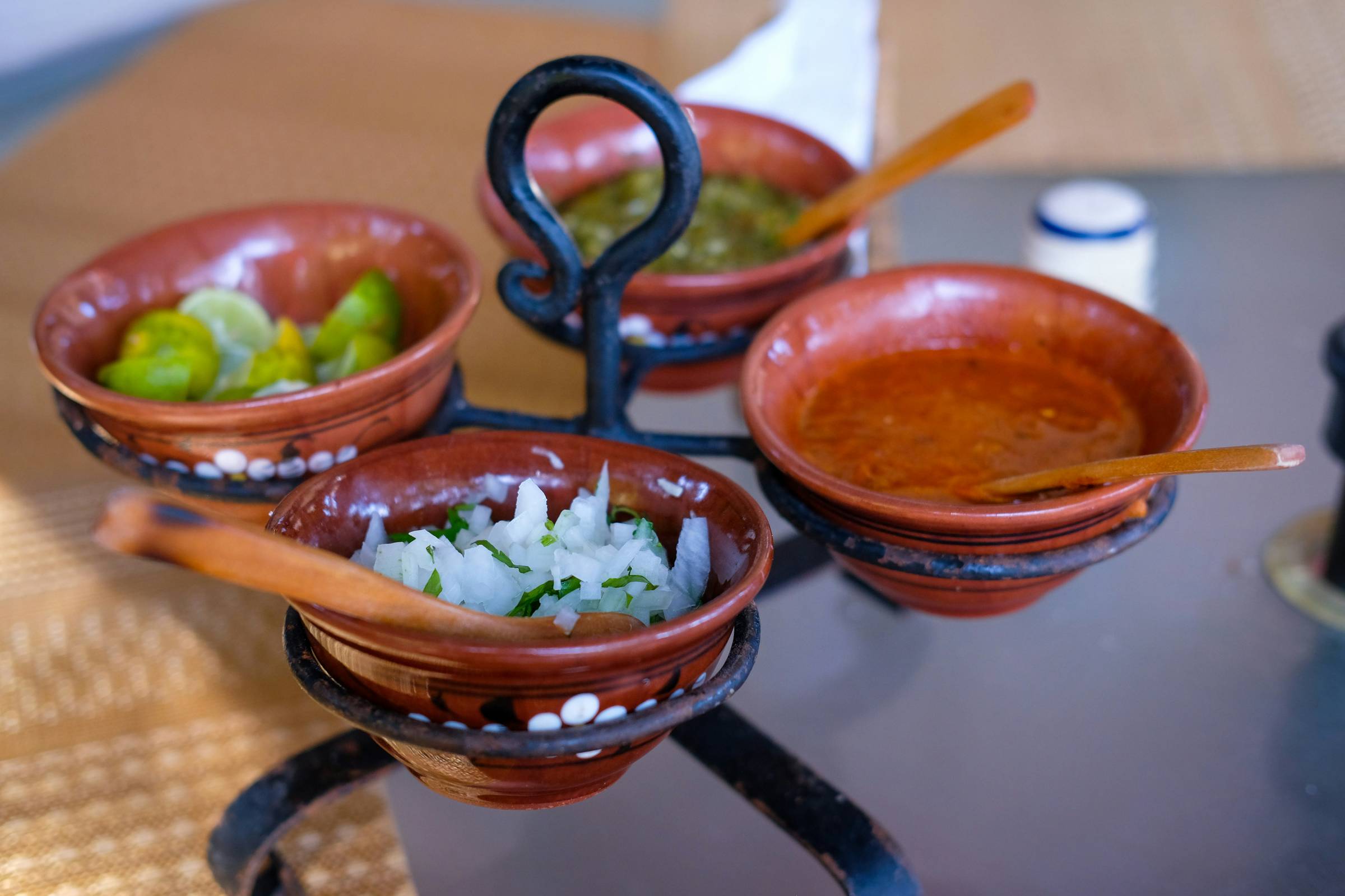 A selection of Mexican condiments & salsas