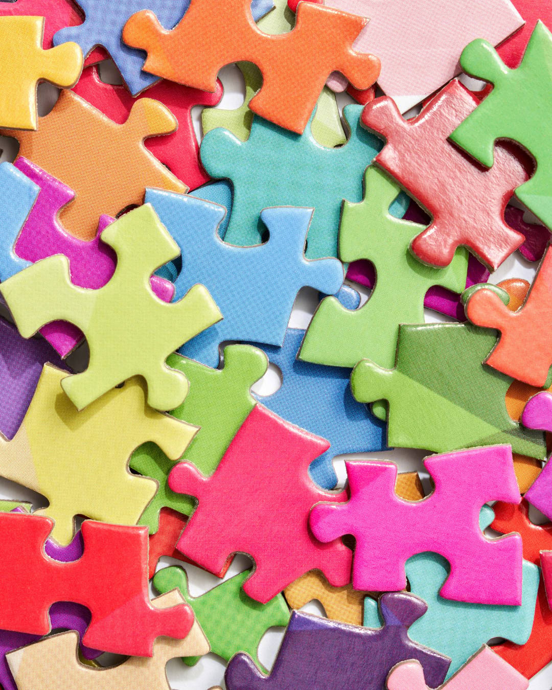 brightly colored puzzle pieces
