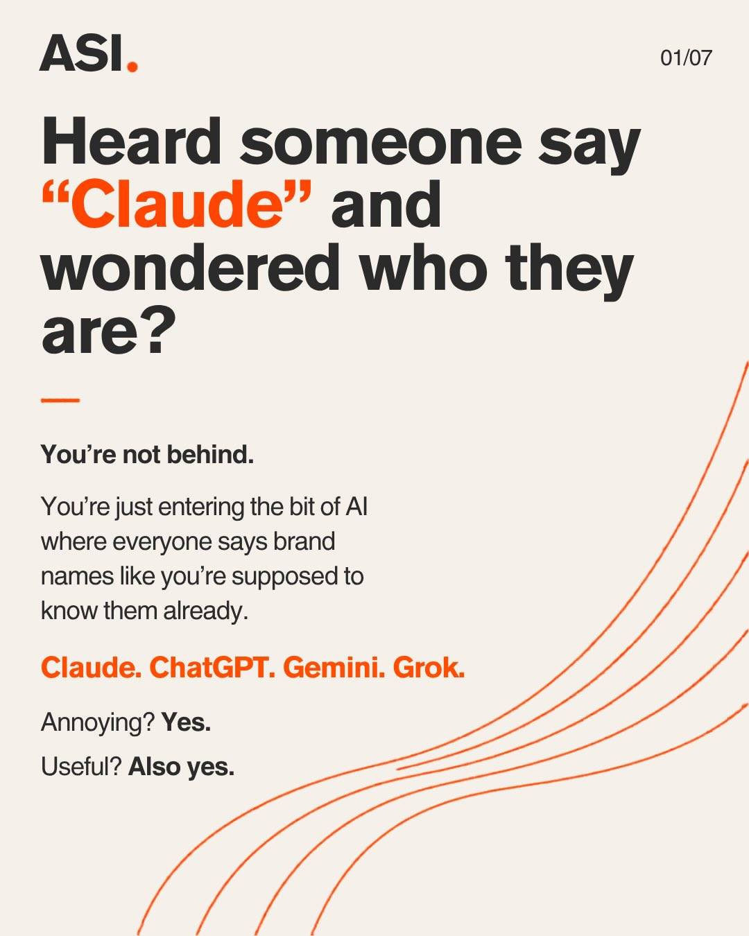 If you’ve heard people talking about “ChatGPT”, “Claude”, or “Grok”… and quietly thought “I should probably understand this”…

You’re not behind.

You’re just at the point where it starts to become useful.

—

Most of what you’re seeing online is either:
• Overhyped
• Overcomplicated
• Or built for people with way more time than you

This isn’t that.

This is just a way to:
→ save time
→ reduce mental load
→ get a bit of your day back

—

If you want a simple way in…

Comment START and I’ll send you what I’m building for busy parents who want AI to actually help, not overwhelm.

No jargon. No “systems”.

Just useful.