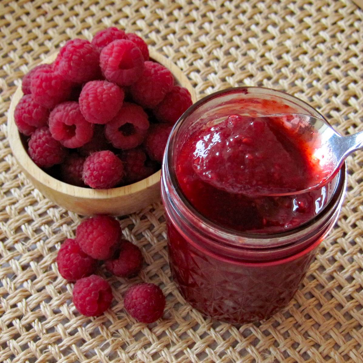 low sugar raspberry jam