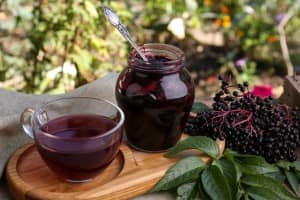 elderberry tea and jam