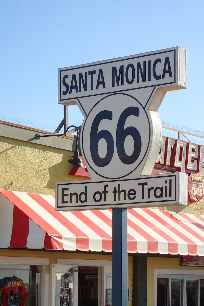 Santa Monica 66 End of the Trail signag