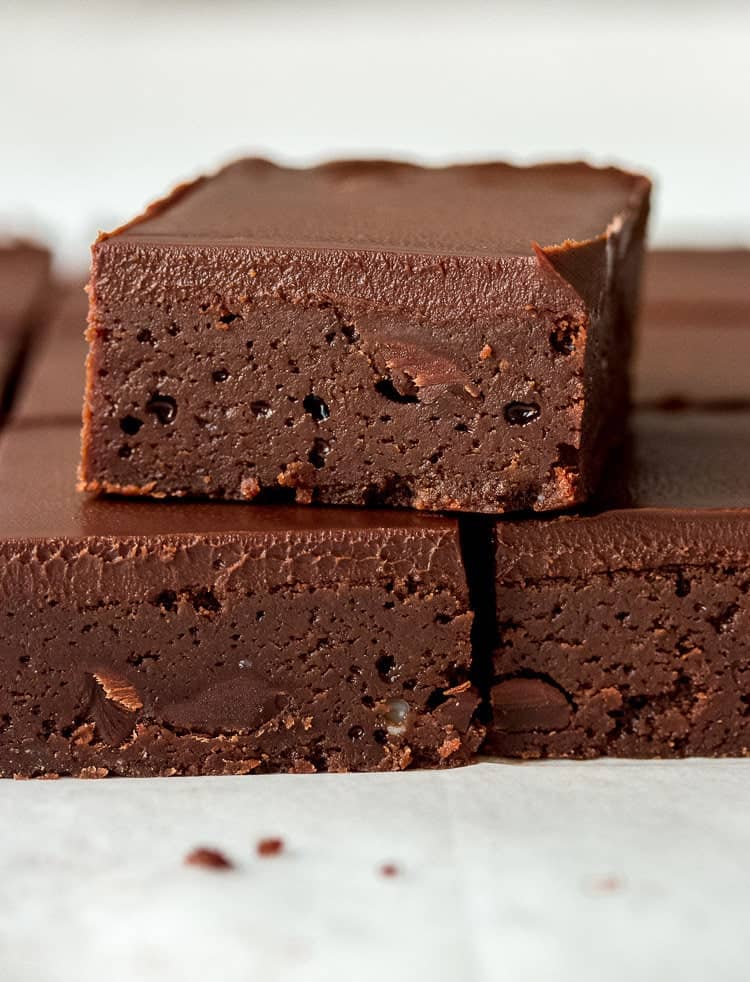 Perfectly chewy and fudgy brownies.