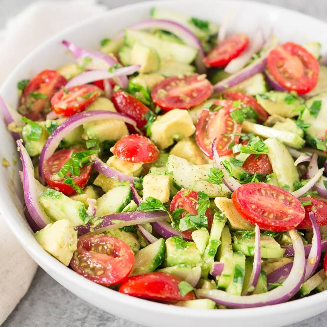 tomato cucumber avocado salad