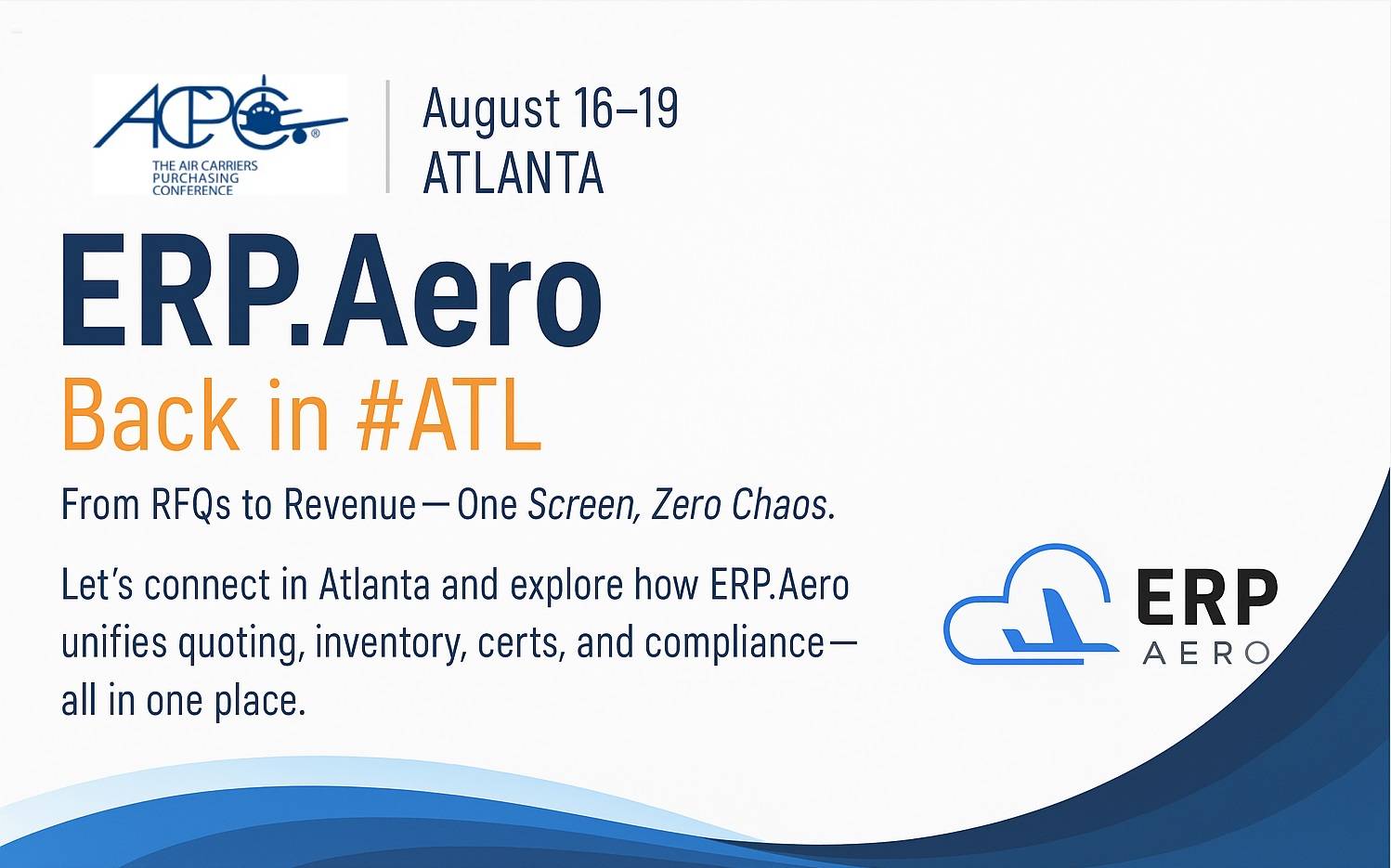 ERP.Aero is heading to ACPC Aug 16-19!