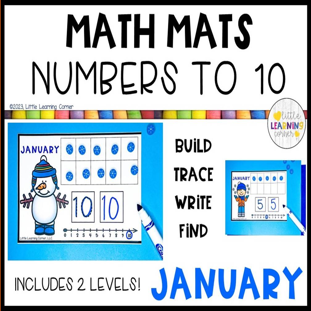 Grab Your Free January Math Mats