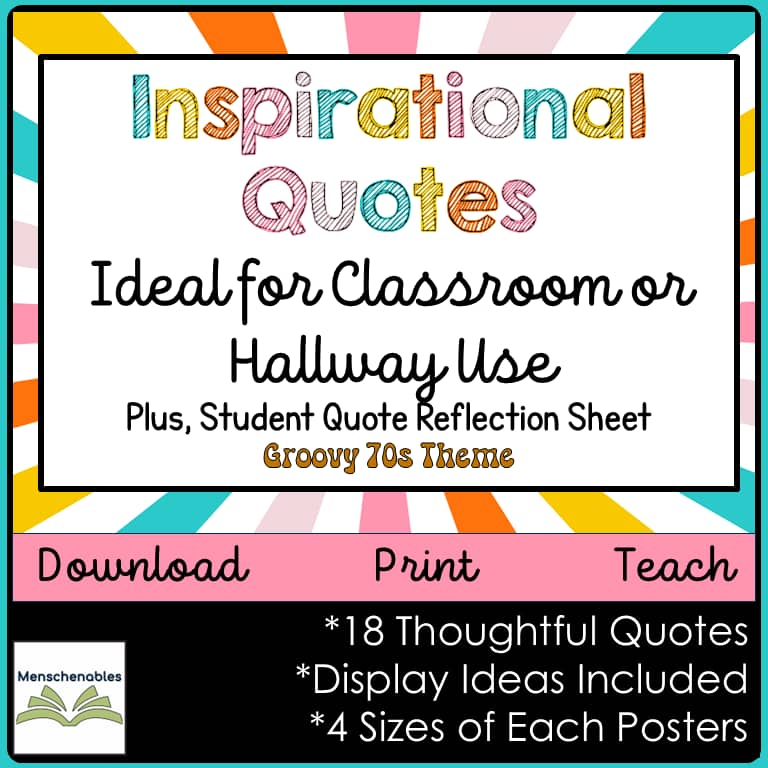 Inspirational Quotes - Written Reflection and Bulletin Board Resource