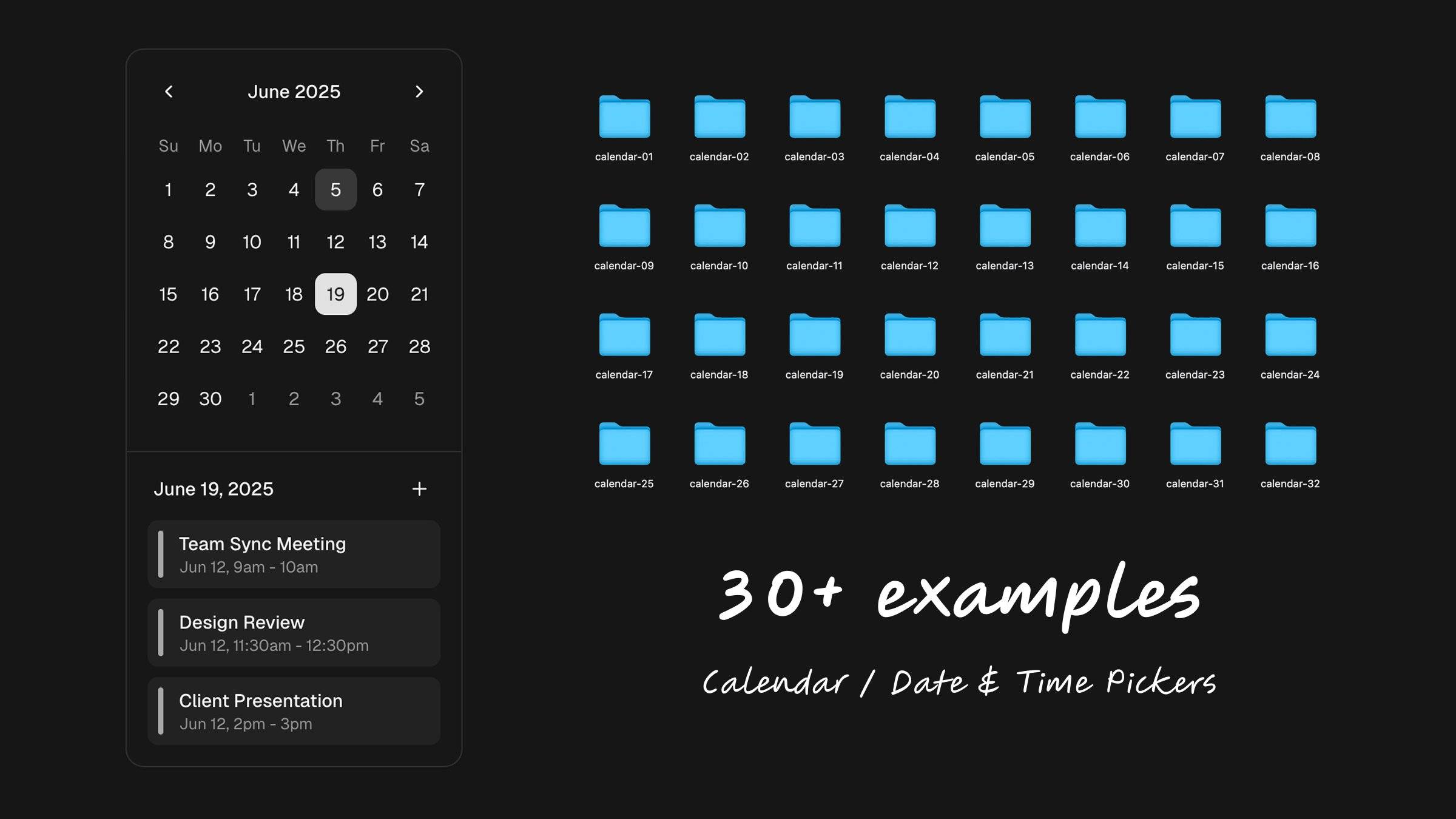 shadcn/ui Calendar