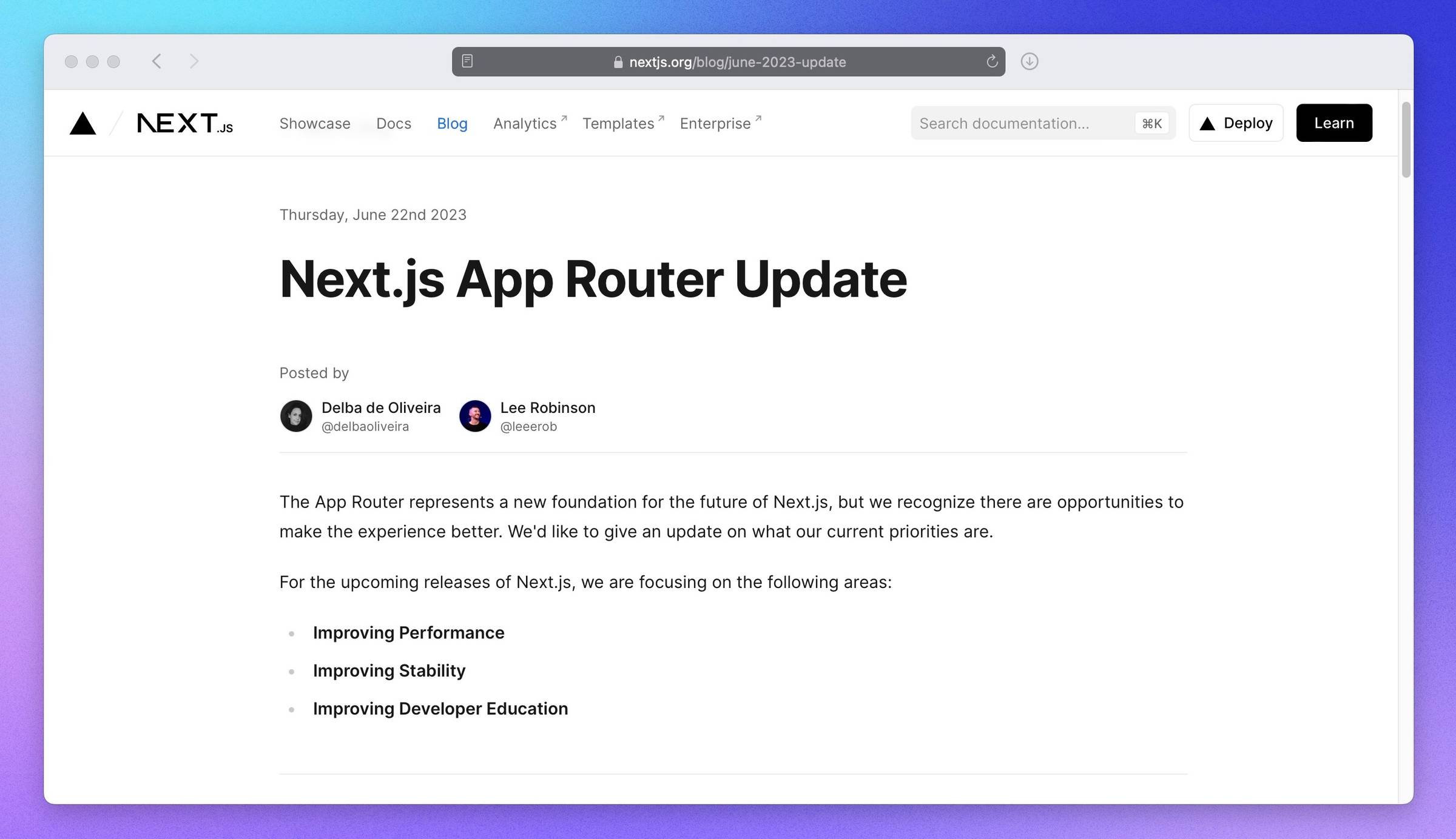 Next.js App Router Update