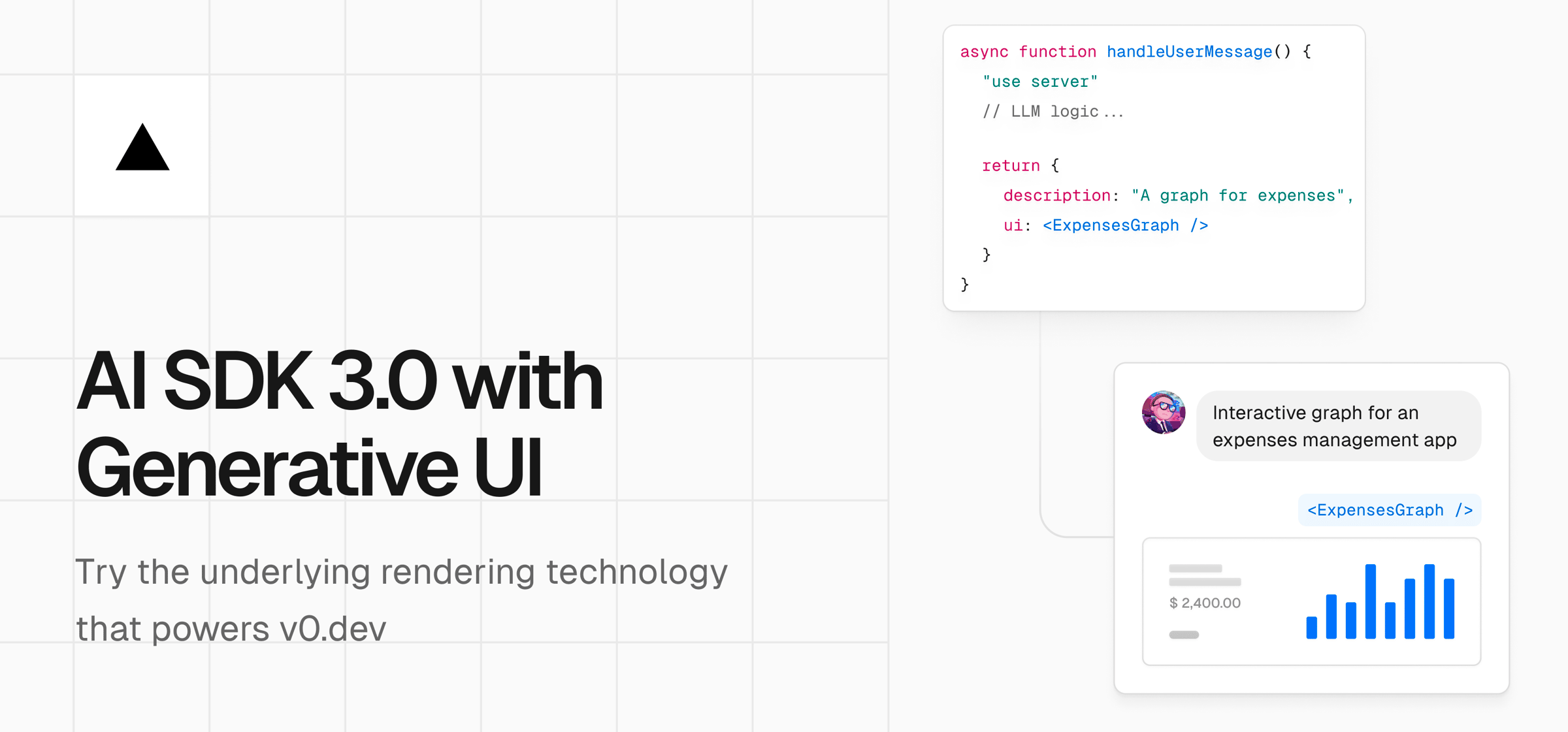 Introducing AI SDK 3.0 with Generative UI support