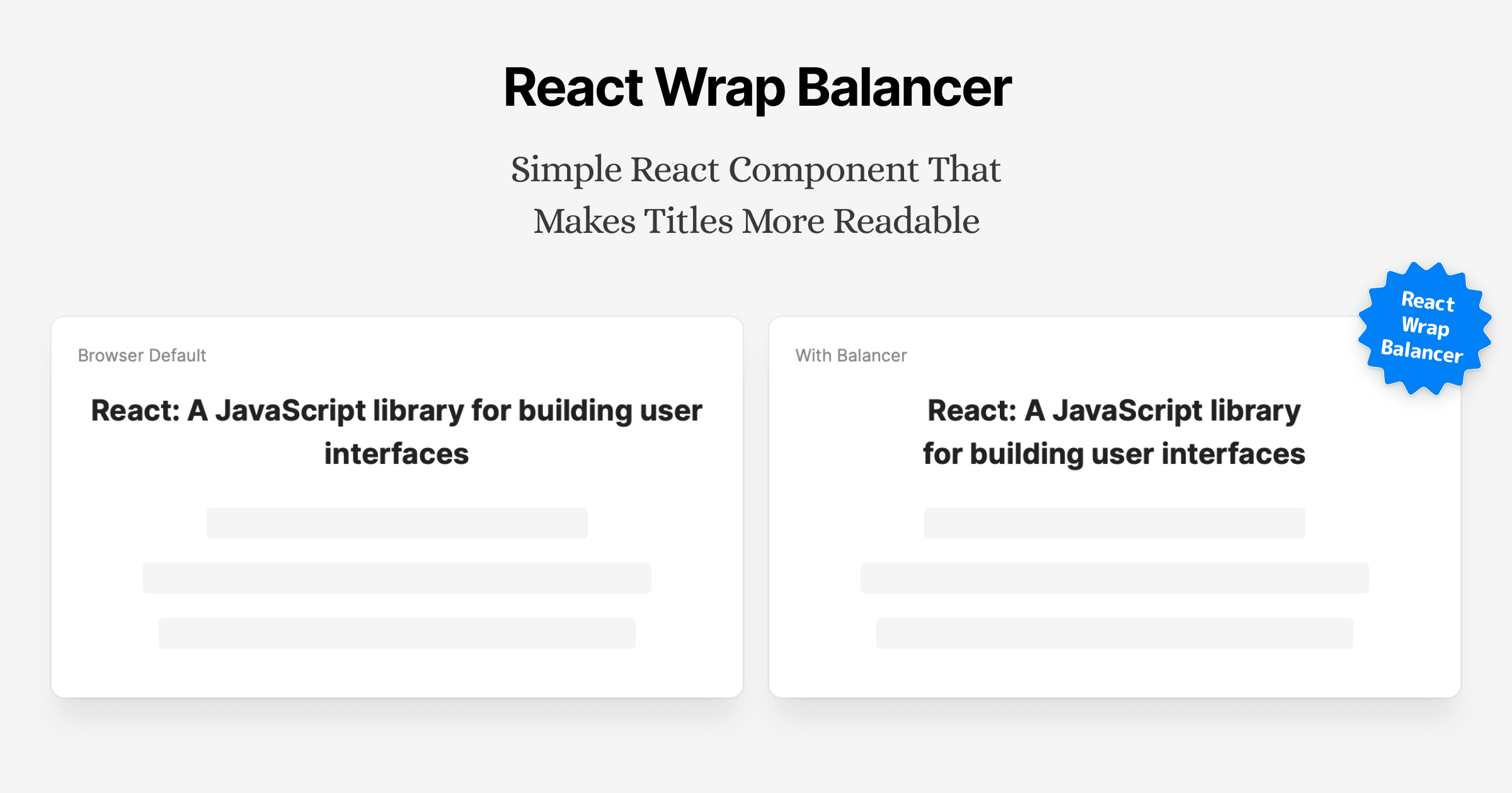 React Wrap Balancer