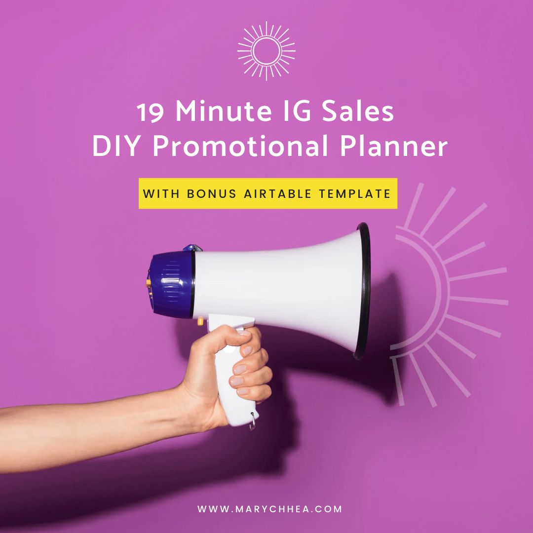 19 Minute IG Sales: DIY Promotional Planner (with bonus Airtable planner)