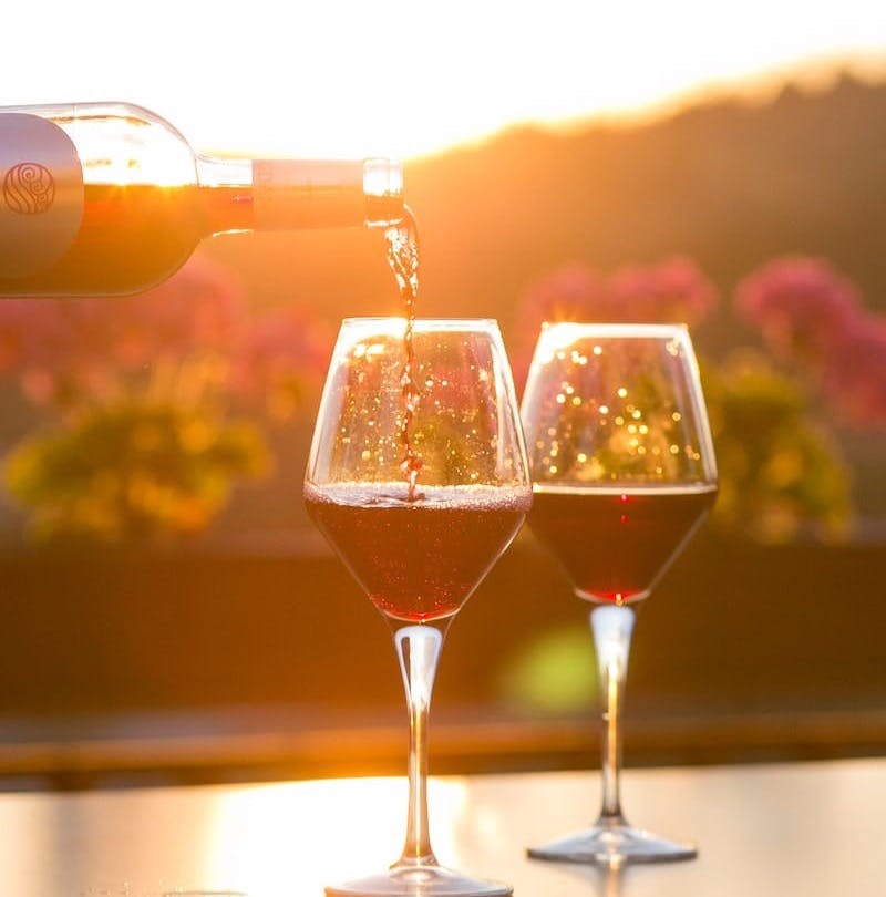 wine glass on table