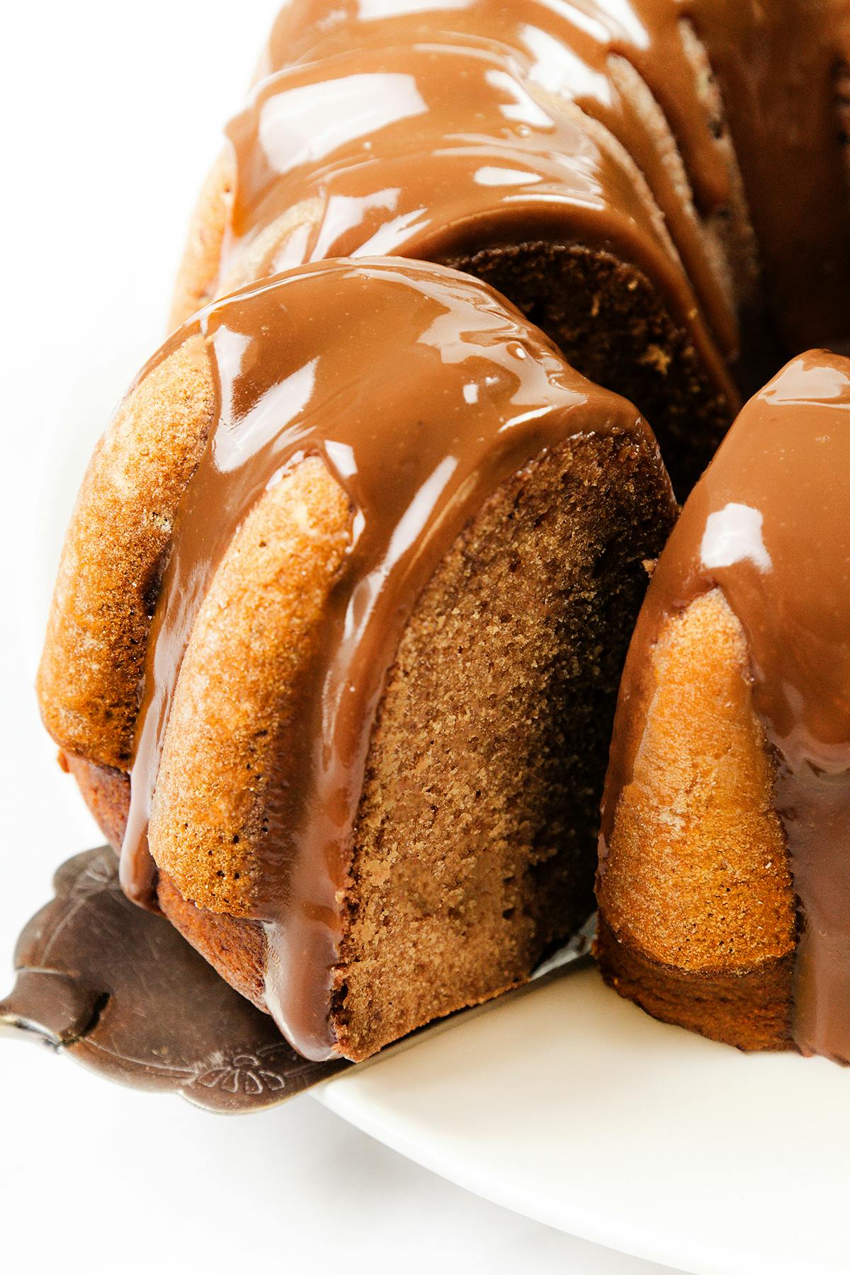 pumpkin bundt cake with a glaze on top