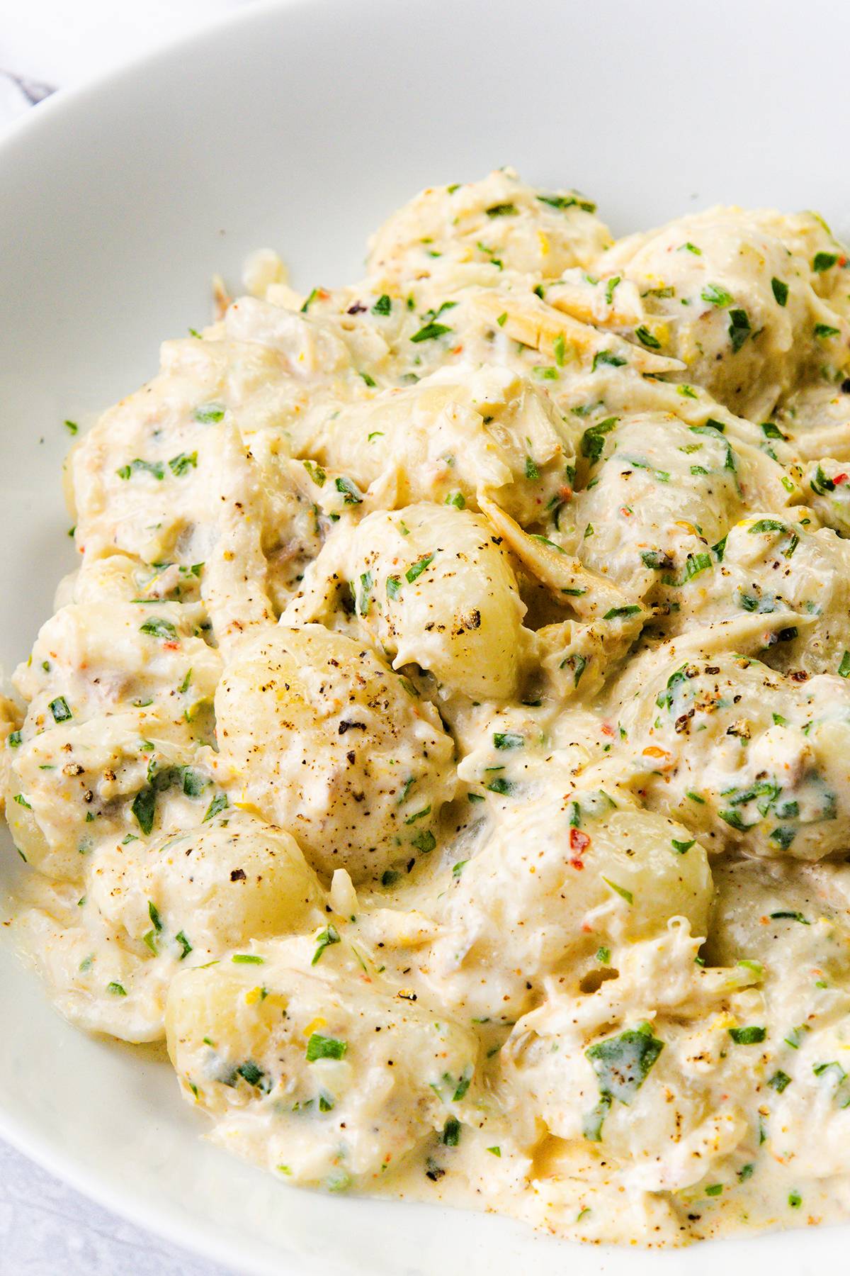 creamy crab gnocchi