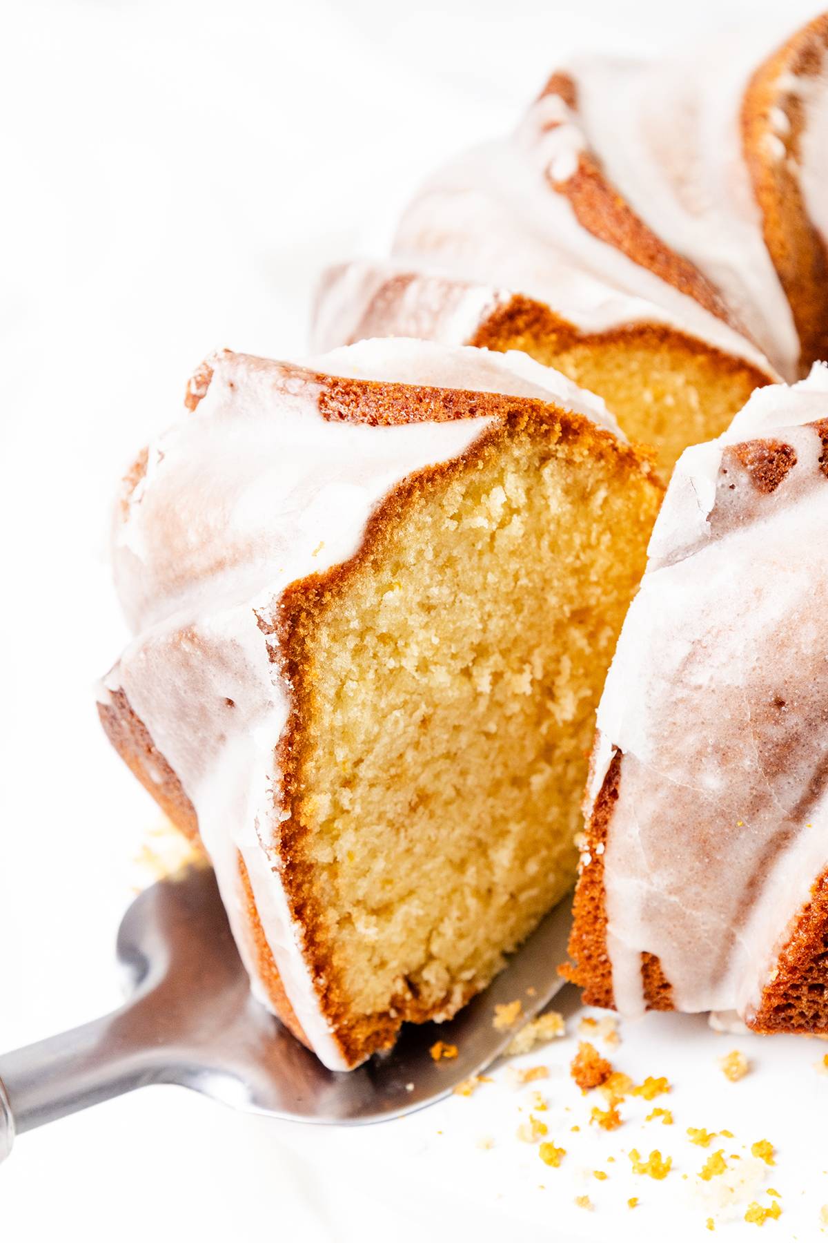 Citrus and olive oil bundt cake with a glaze on top