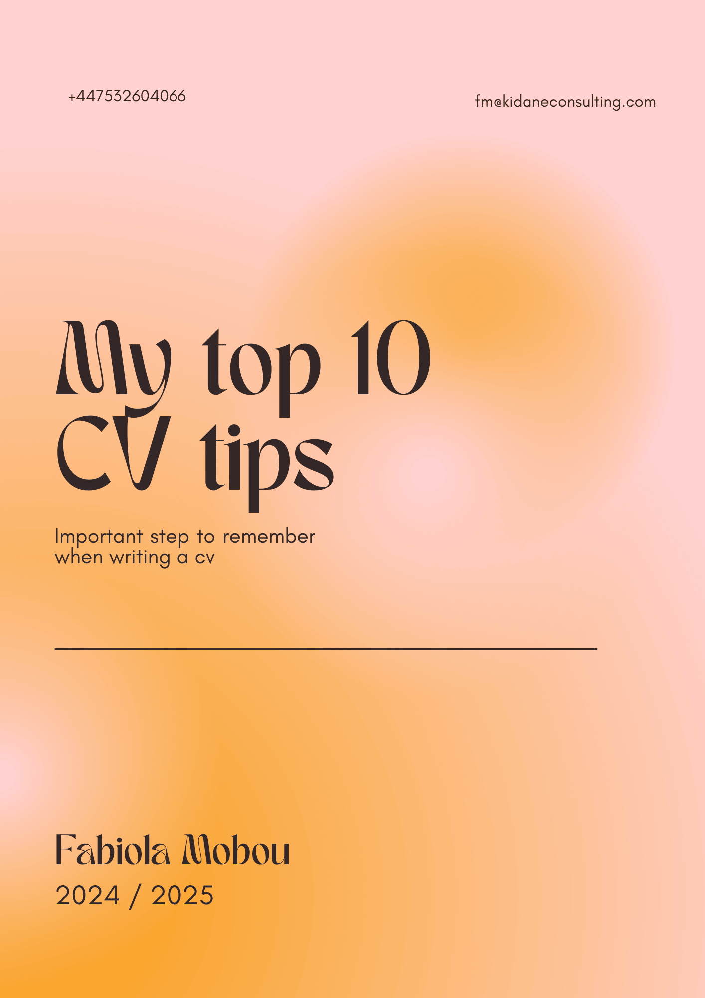 Ebook - The TOP 10 CV Tips to get HIRED!