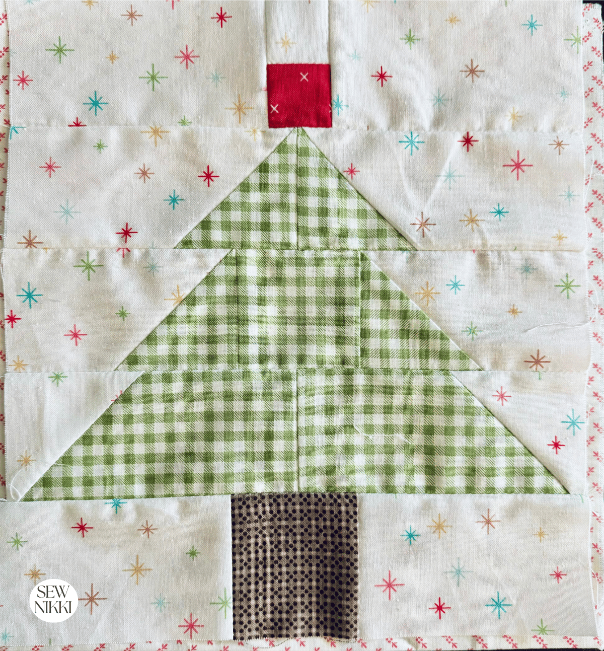 Modern Christmas Tree Block Quilt Pattern