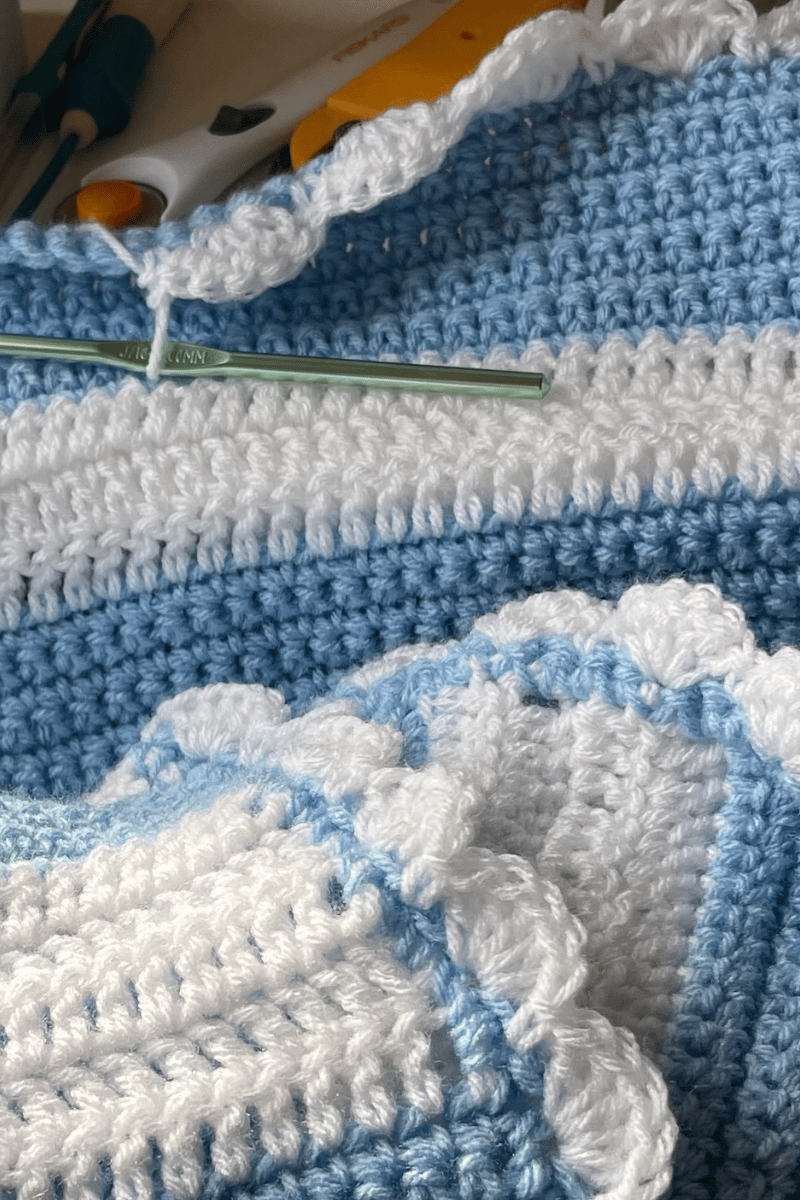 Striped Baby Blanket Crochet Pattern