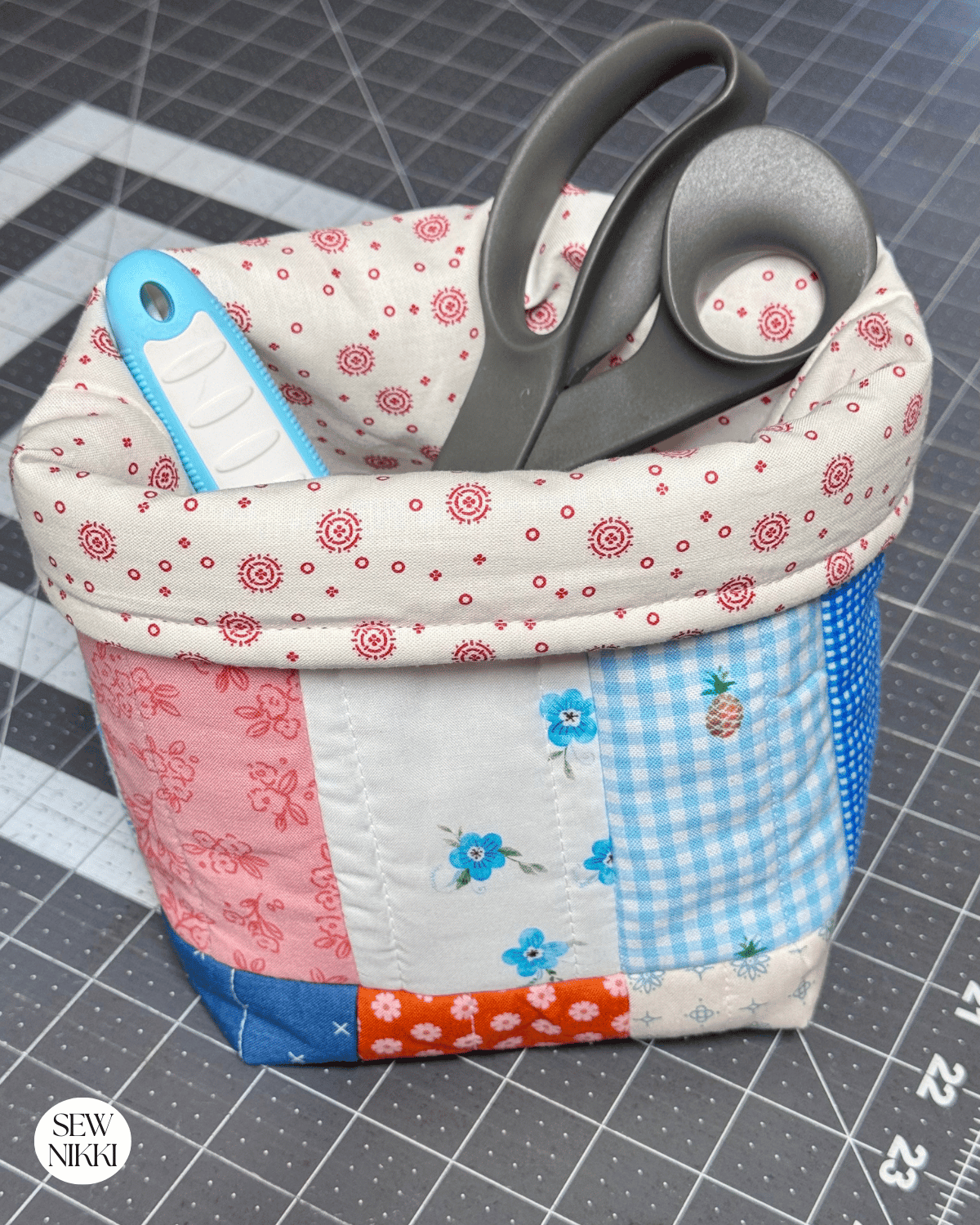 fabric box sewing pattern, free sewing pattern, free quilt project pattern