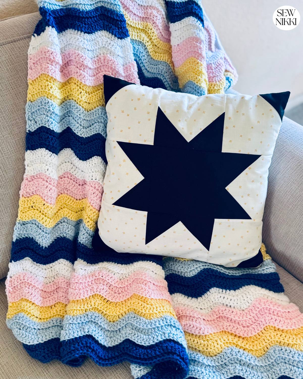 Ripple Waves Blanket Crochet Pattern