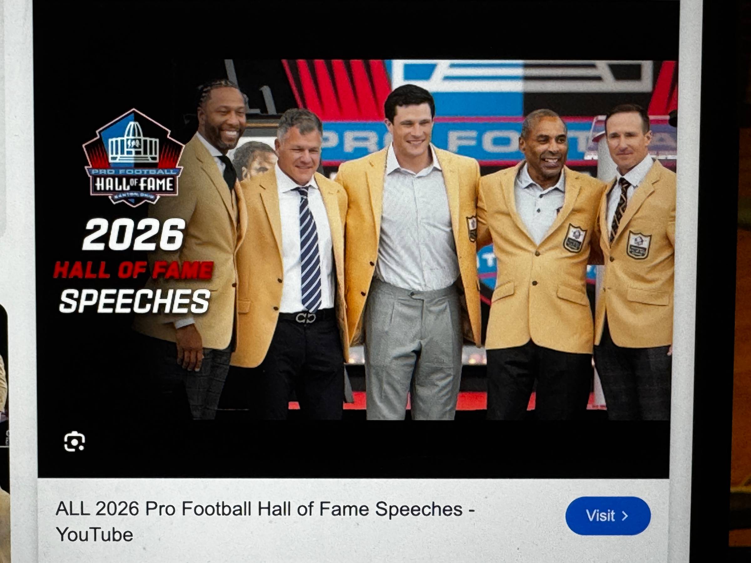 NFL Hall of Fame Speeches