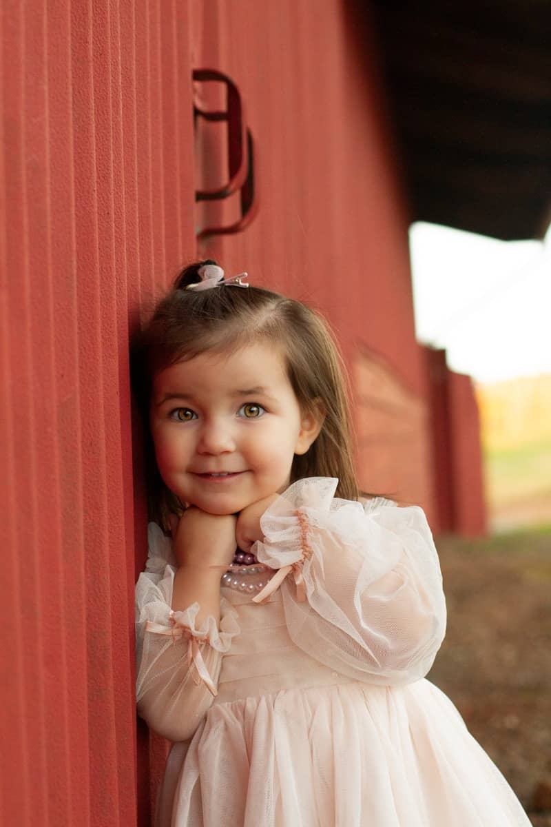 A little girl with a cute toddler hairstyle