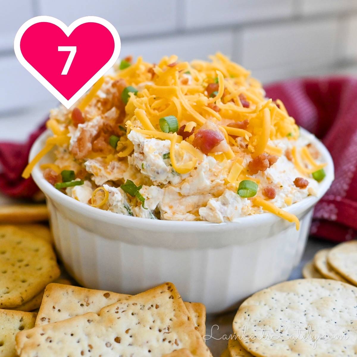 #7 - crack dip in a bowl, surrounded by crackers.