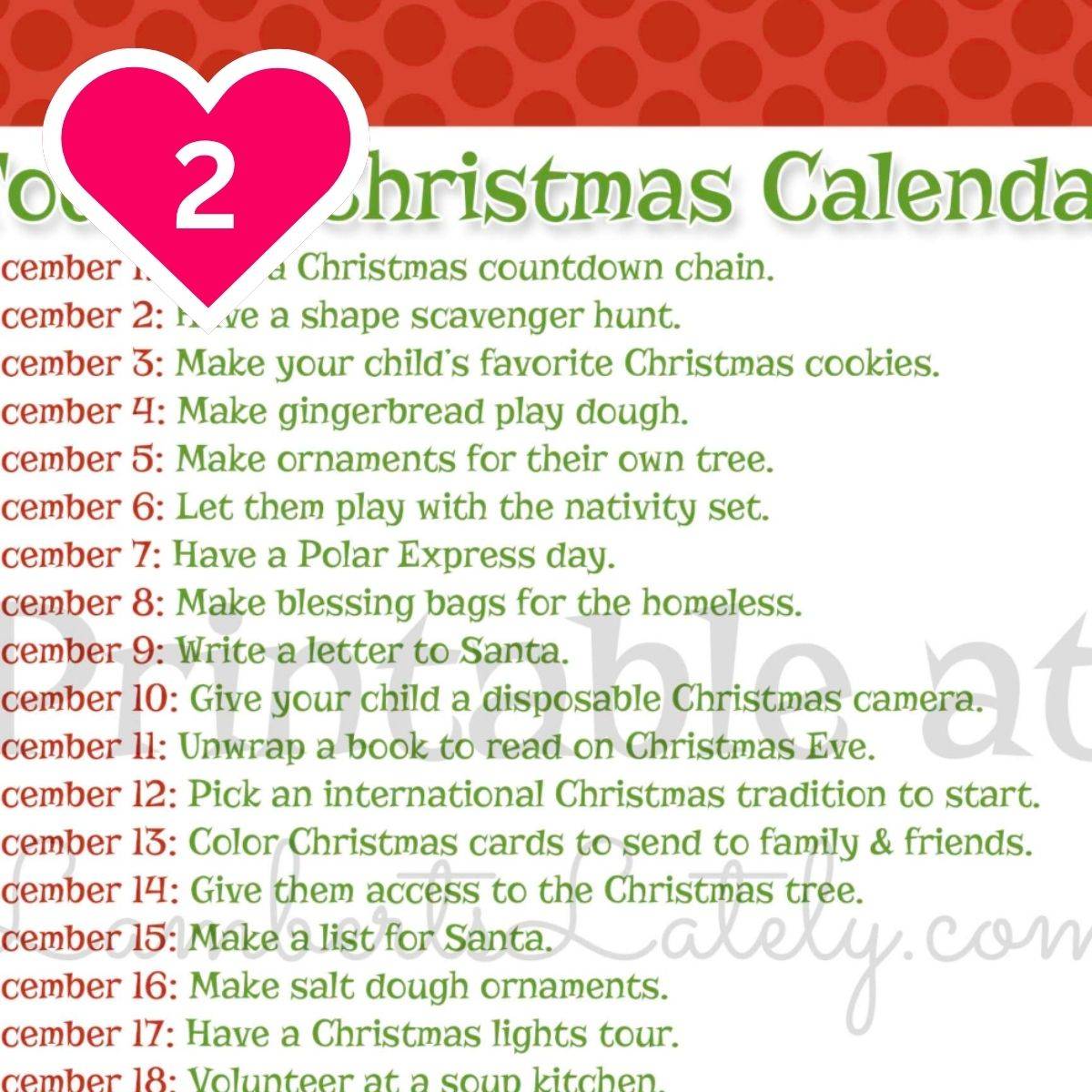 #2 - screenshot of toddler christmas calendar.