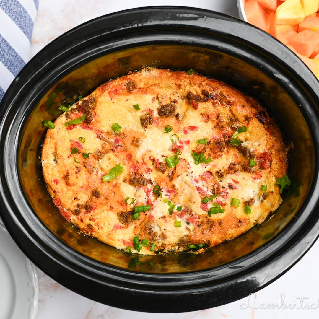 breakfast casserole in a crock pot.